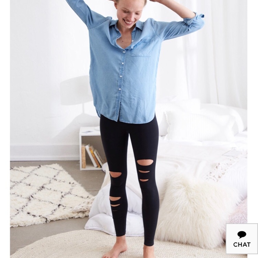 Aerie chill high waisted slash leggings -black 😎